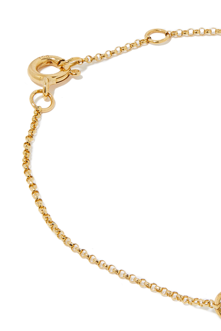 Oula H Letter Bracelet, 18k Yellow Gold & Diamonds